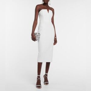 Veronica Beard Nabi WHITE Strapless Midi Dress, New, Size 14